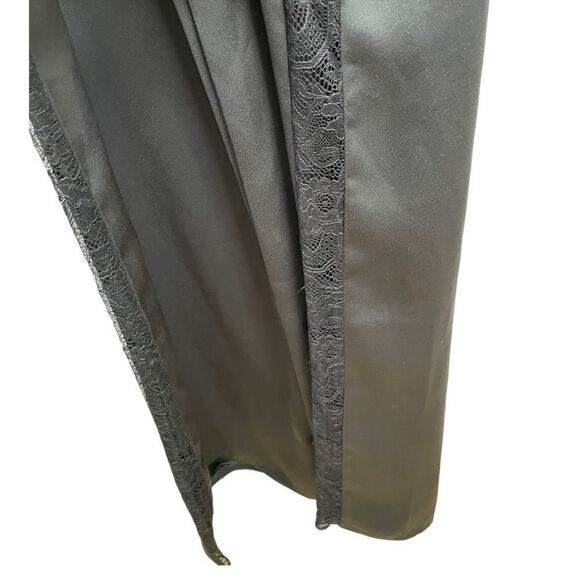 MARCIANO by Guess Black Lace Trim Wide Leg Tuxedo Stripe Cami Jumpsuit Size M - Picture 6 of 8